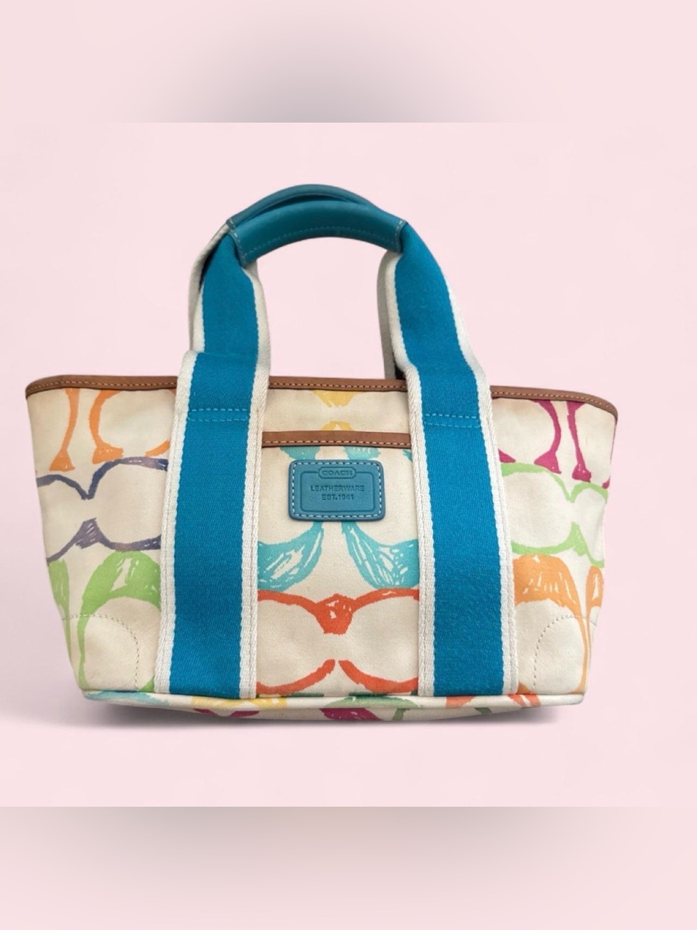 Vintage Coach Hamptons Weekend Scribble Mini Tote